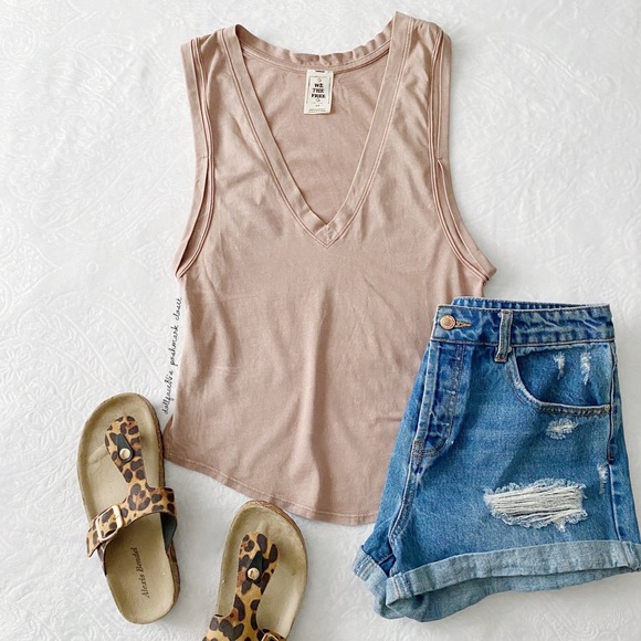 Free People Tops - FP We The Free Crop Back V Neck Muscle Tee Tank